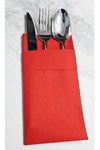Kumaş Dokulu Cepli Kırmızı Peçete 40x40cm 12li Paket