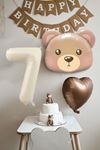 7 Yaş Doğum Günü Teddy Bear Ayı Temalı Doğum Günü Balon Seti