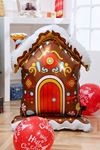 Ayaklı Çikolata Evi Folyo Balon Yılbaşı Balonu 100cm