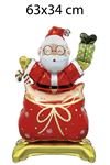 Ayaklı Küçük Hediye Paketinde Noel Baba Balon Yılbaşı Balonu