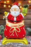 Ayaklı Küçük Hediye Paketinde Noel Baba Balon Yılbaşı Balonu