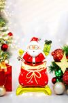 Ayaklı Küçük Hediye Paketinde Noel Baba Balon Yılbaşı Balonu