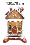 Ayaklı Kurabiye Evi Yılbaşı Balonu Ginger House Yılbaşı Süsleme Balonu