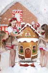 Ayaklı Kurabiye Evi Yılbaşı Balonu Ginger House Yılbaşı Süsleme Balonu