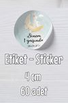 İsme Özel Etiket 4cm 60 Adet Anne Kız Tavşan Konsept