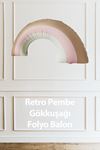 Retro Papyonlu Ayı Pembe Gökkuşağı Papatya Temalı Kız Doğum Günü Baby Shower Balon Seti