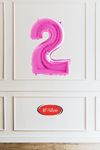 2 Yaş Pembe Balon 16 inç Pembe Rakam Balon