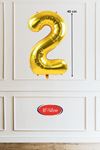 2 Yaş Gold Balon 16 inç Altın Rakam Balon