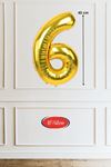 6 Yaş Gold Balon 16 inç Altın Rakam Balon