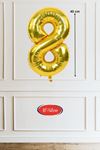 8 Yaş Gold Balon 16 inç Altın Rakam Balon