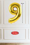 9 Yaş Gold Balon 16 inç Altın Rakam Balon