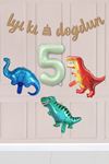 5 Yaş Dinazor Konsept Doğum Günü Balon Seti Dinozor Tema