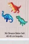 3lü Dinazor Folyo Balon Dinozorlar Folyo Balon Seti