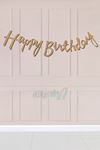 Kraft Happy Birthday El Yazısı Kaligrafi Banner Doğum Günü Duvar Süsü
