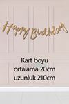 Kraft Happy Birthday El Yazısı Kaligrafi Banner Doğum Günü Duvar Süsü