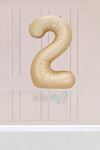 2 Yaş Karamel Rakam Balon 34 inç Kum Beji Yaş Balonu