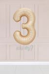 3 Yaş Karamel Rakam Balon 34 inç Kum Beji Yaş Balonu