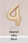 4 Yaş Karamel Rakam Balon 34 inç Kum Beji Yaş Balonu