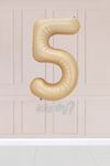 5 Yaş Karamel Rakam Balon 34 inç Kum Beji Yaş Balonu