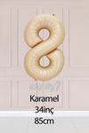 8 Yaş Karamel Rakam Balon 34 inç Kum Beji Yaş Balonu