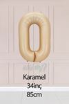 0 Karamel Rakam Balon 34 inç Kum Beji Yaş Balonu