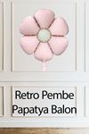 Retro Pembe Papatya Folyo Balon