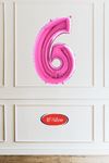 6 Yaş Pembe Doğum Günü Balon Seti 16inç Pembe Rakam İyi Ki Doğdun Bannerlı Set