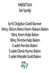 3 Yaş Kız Doğum Günü Konsepti Retro Krem Rakam İyi Ki Doğdun Bannerlı Balon Zinciri Seti