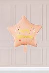 Pembe Happy Birthday Yazılı Yıldız Folyo Balon