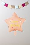 Pembe Happy Birthday Yazılı Yıldız Folyo Balon