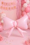 Pembe Fiyonk Kurdele Folyo Balon 60x80cm