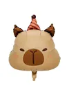 Şapkalı Kapibara Folyo Balon Capybara Konsept Folyo Balon