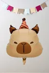 Şapkalı Kapibara Folyo Balon Capybara Konsept Folyo Balon