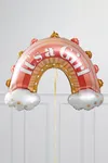 It's a Girl Yazılı Pembe Gökkuşağı Folyo Balon Baby Shower Cinsiyet Partisi Balonu