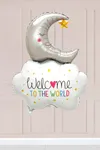 Aylı Bulut Welcome To The World Yazılı Folyo Balon 9634