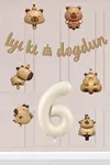 6 Yaş Kapibara Temalı Doğum Günü Balon Zinciri Seti