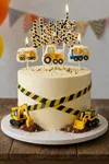İnşaat Tema Mum Seti Happy Birthday 4lü Mum Seti 0425