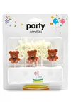 Ayıcık Tema Happy Birthday 4lü Mum Seti Pasta Mumu 0401