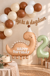 2 Yaş Retro Kahve Dinozor Tema Balon Zinciri Seti Set35