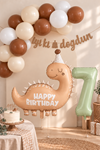 7 Yaş Retro Kahve Dinozor Tema Balon Zinciri Seti Set35