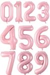 0 Pembe Rakam Balon 34 inç Yaş Balonu