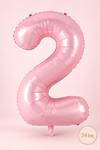 2 Pembe Rakam Balon 34 inç 2 Yaş Balonu