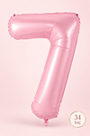 7 Yaş Pembe Rakam Balon 34 inç 7 Yaş Balonu
