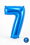 7 Yaş Mavi Rakam Folyo Balon 16 inç 40cm