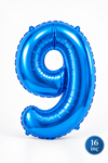 9 Yaş Mavi Rakam Folyo Balon 16 inç 40cm