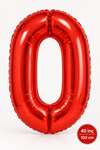 0 Kırmızı Rakam 40 inç Folyo Balon Yaş Balonu 100cm