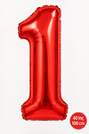 1 Yaş 40inc Kırmızı Rakam Folyo Balon 100 cm Yaş Balonu 1metre