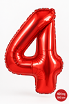4 Yaş 40inc Kırmızı Rakam Folyo Balon 100 cm Yaş Balonu 1metre