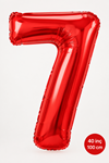 7 Yaş 40inc Kırmızı Rakam Folyo Balon 100 cm Yaş Balonu 1metre