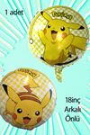 Yuvarlak Pikachu Folyo Balon Pokemon Pikaçu Balon 18inç - 1 Adet